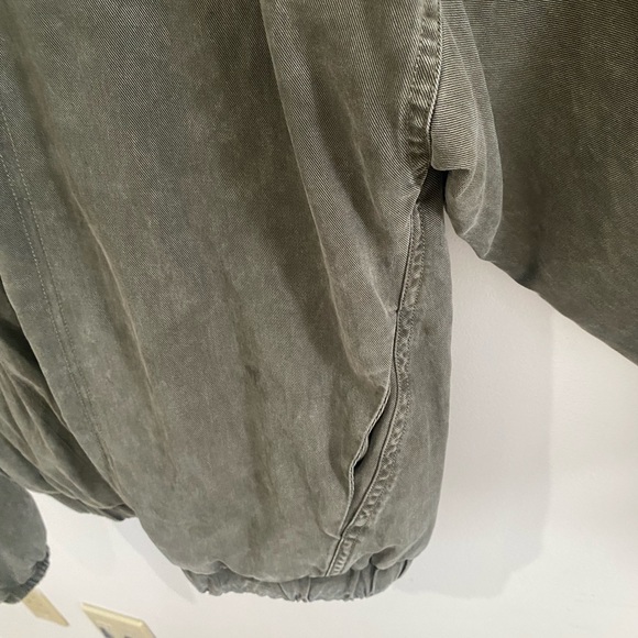 Hudson LA lightweight bomber jacket, green wash - Picture 4 of 6